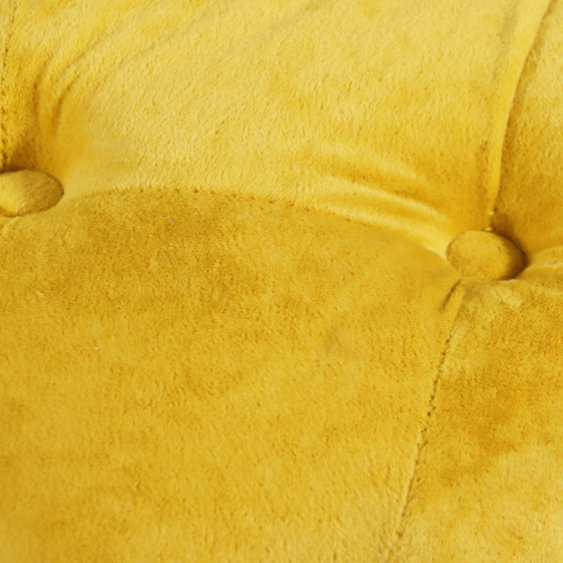 Tabouret de chambre jaune en velours - ajoute du confort à votre siège supplémentaire confortable, Jaune