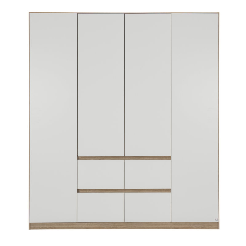 Mainz 4 Door Wardrobe, Alpine White/Oak