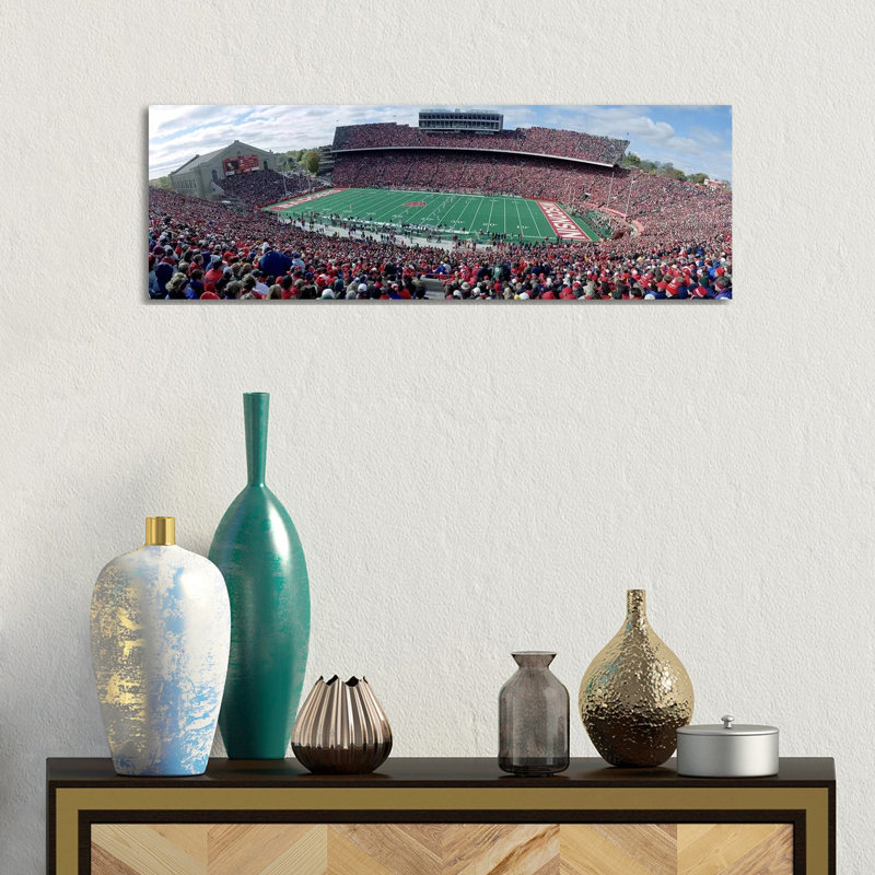University Of Wisconsin Football Game, Camp Randall Stadium, Madison, Wisconsin, USA - Wrapped Canvas Panoramic Print