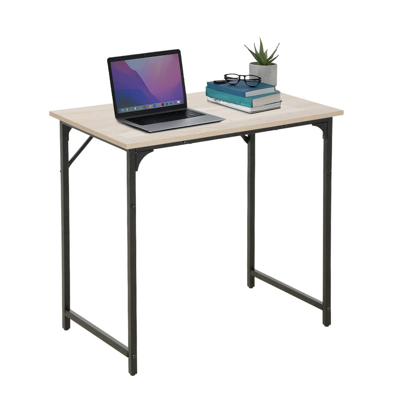 Computer Desk 32 Inch Adjustable Screw Feet Writing Table Wooden Modern Office Desk Simple Study Table with Robust Metal Frame for Office Home Study Writing