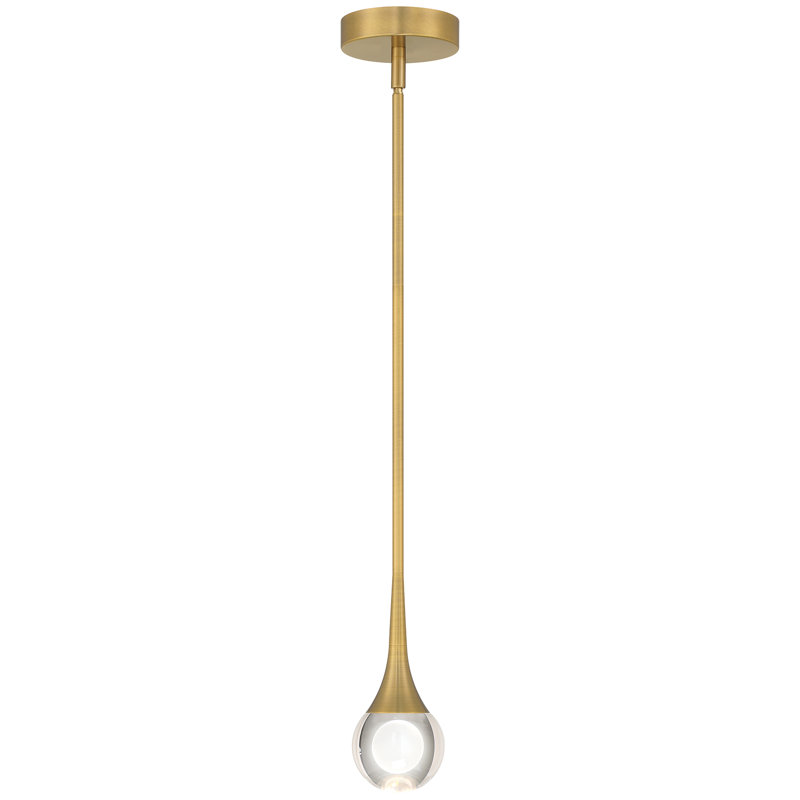 Luminaire suspendu à DEL Gillam, Laiton brossé antique