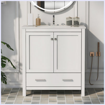 Meuble-lavabo moderne avec lavabo simple et tiroir