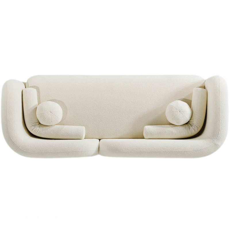 Canapé Donna, 29.9" H x 92.9" W x 35.4" D, Bouclé, Ivoire ivoire
