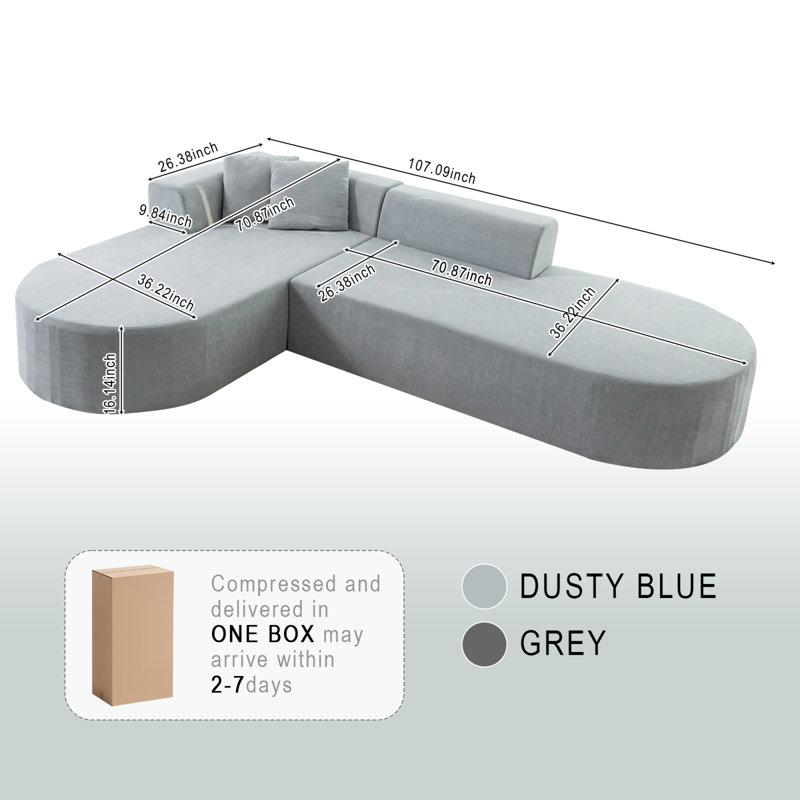 Canapés modulaires confortables en tissu gris avec une conception modulaire pour le salon