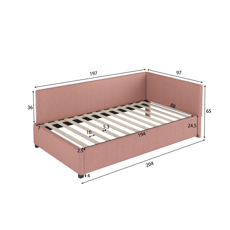 Bickart Sofa Bed, Antique pink and pink