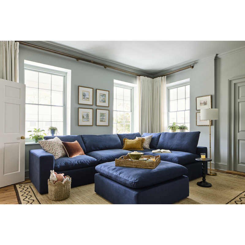 Calana Luxe 2-Piece Modular Sofa, Flannigan Cotton, 2 Piece