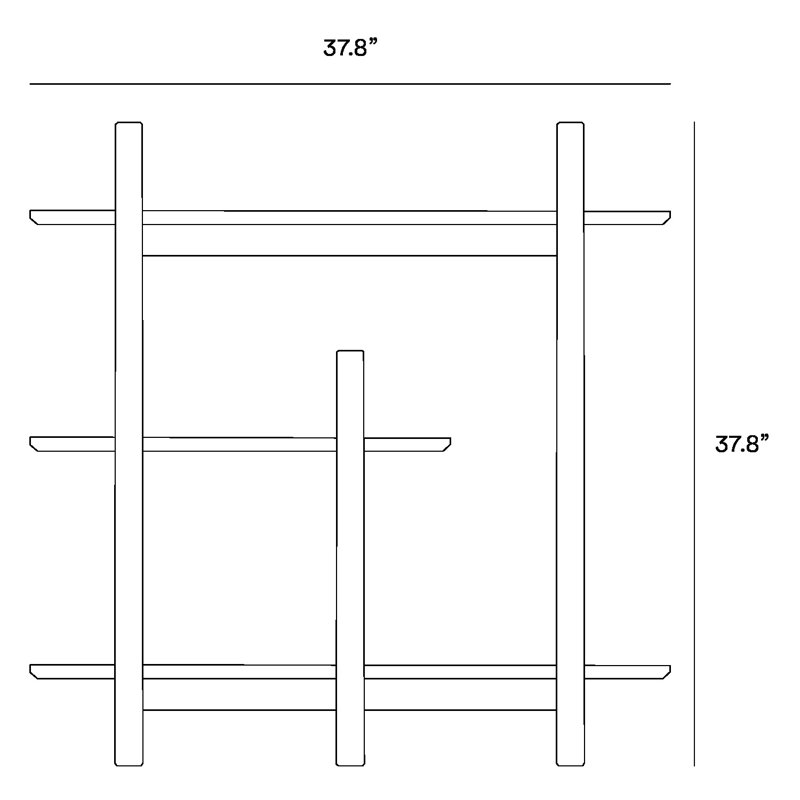 37.8'' W Manufactured Wood Shelving Unit, Gris anthracite
