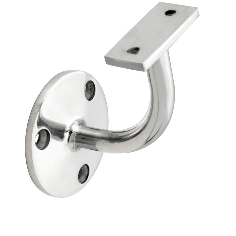 Frosten Handrail Bracket, Polished Chrome, 7.4cm H x 5.7cm W x 8cm D