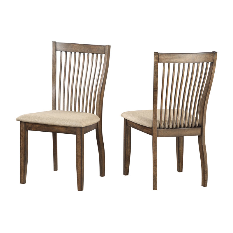 Solid Wood Slat Back Fabric Chair