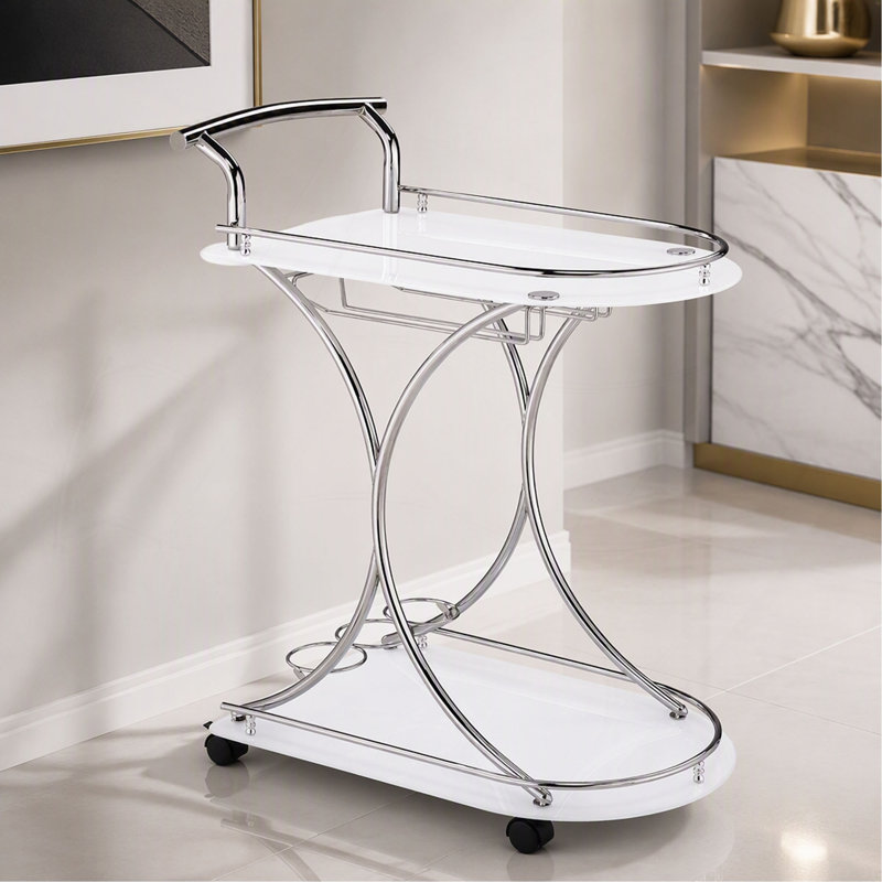 Chariot-bar Allen et Chrome, Blanc