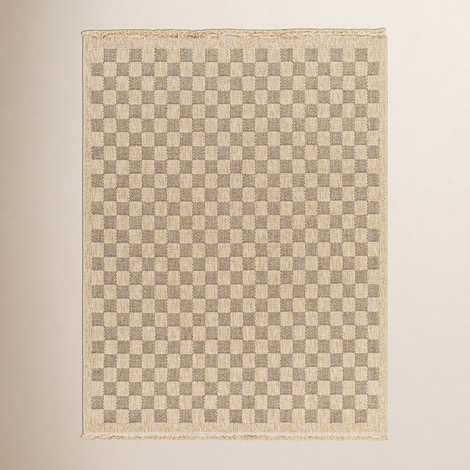 Abbie Checkered Outdoor Rug, Rectangle 5'3" x 7'
