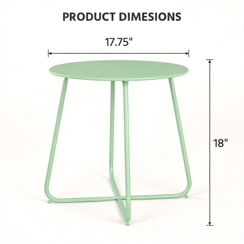 Table d'appoint en métal 17 po, GREEN