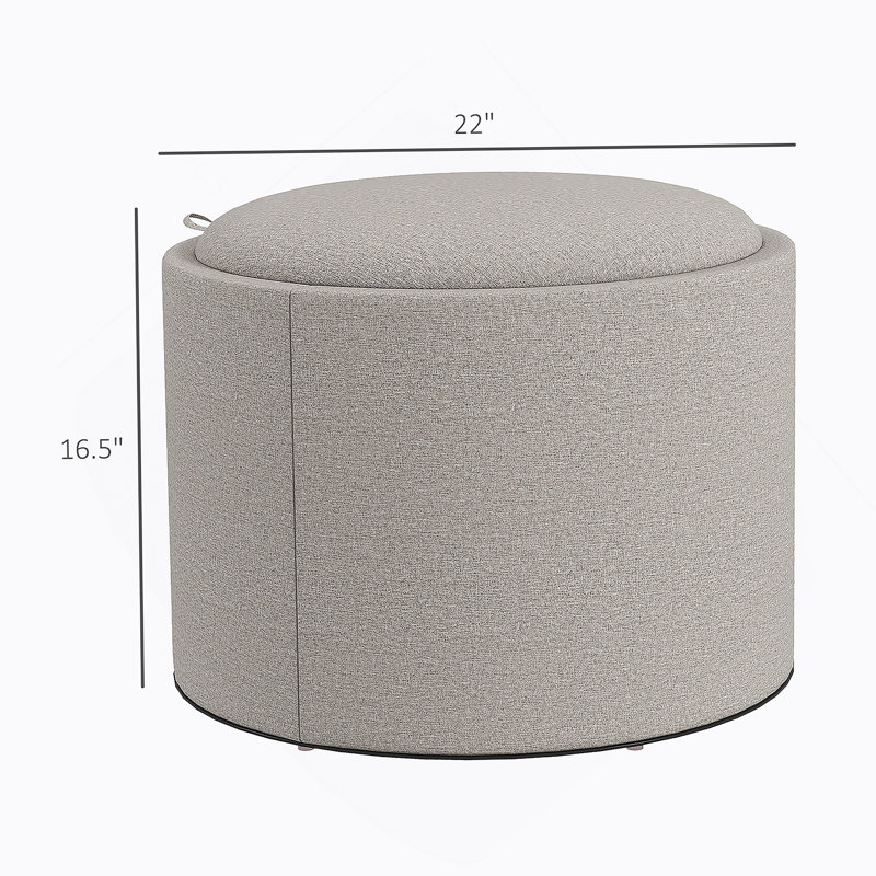 Table basse ronde avec repose-pieds avec plateau rabattable, gris, Gris clair