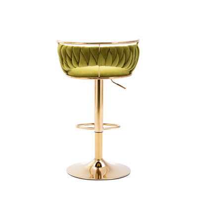 Ensemble de 2 tabourets de bar pivotants en velours noir (ensemble de 2)