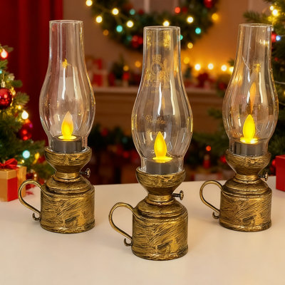 3pcs Retro Kerosene Lamp Home LED Kerosene Lamp LED Candle Lamp LED Kerosene Lamp for Home Table LED Kerosene Lamp Decorative Candle Lamp Vintage LED Lamp Retro Candle Lamp Decor