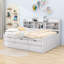 Lit plateforme 3 tiroirs en bois avec tablettes et lit gigogne-764120362-764120360