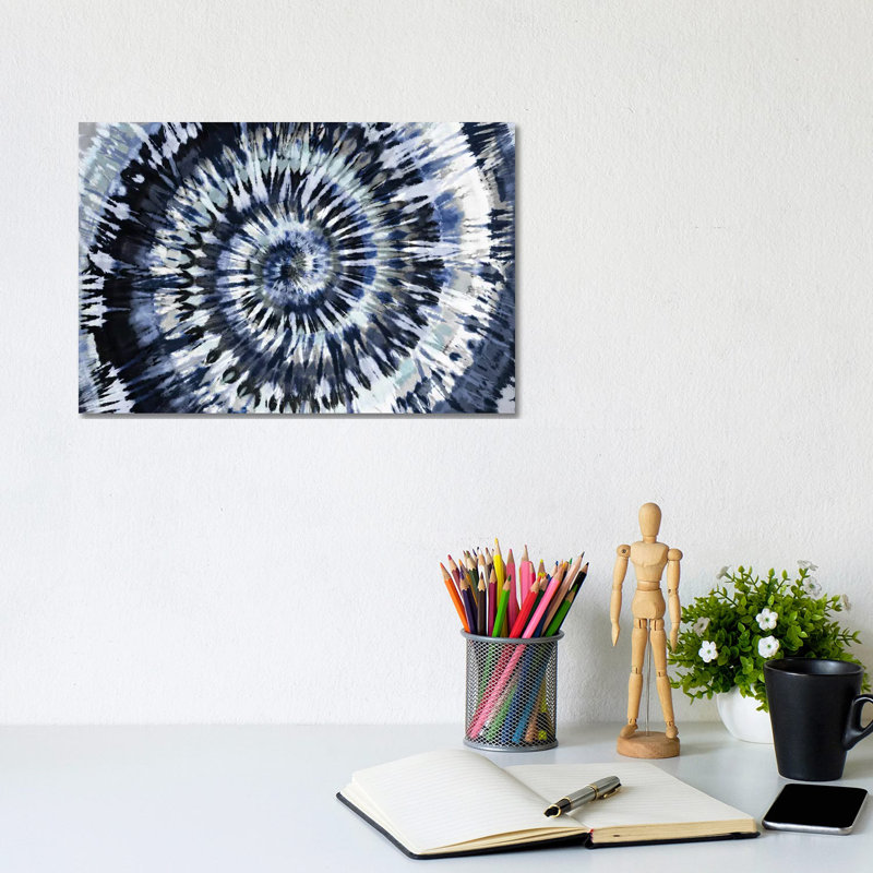 Tie Dye Indigo Blue by Molly Kearns - Print on Canvas, 20.32cm H x 30.48cm W x 1.91cm D, Wrapped Canvas