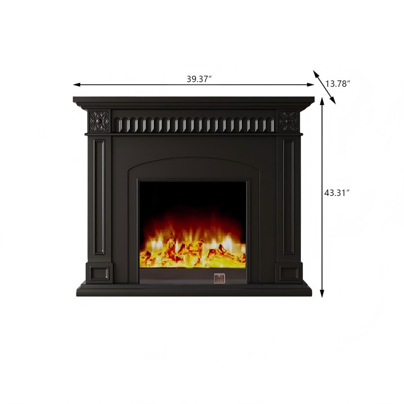 Foyer électrique 39,37 po Retro, H 13,31 po x l 39,37 po x P 13,78 po