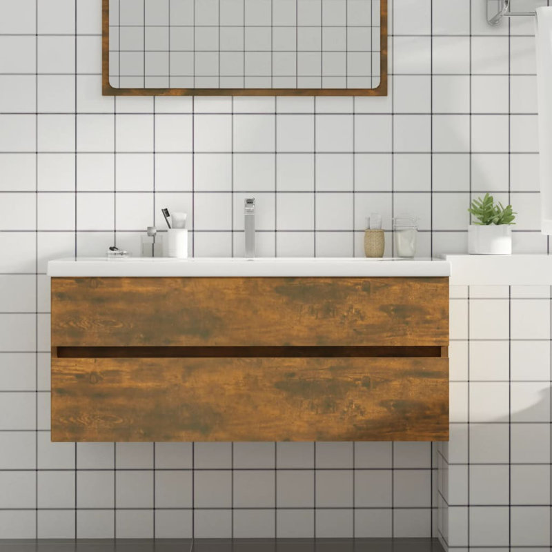 Adjua Bathroom Cabinet, Smoked Oak
