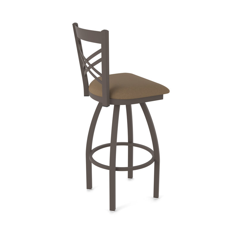 Tabouret pivotant 820 Catalina, Bronze, Vinyle - thatch chaume, Tabouret de comptoir (siège d'une hauteur de 25 p