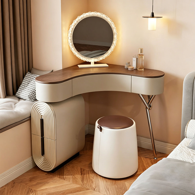Mini coiffeuse de coin de style Mid-Century, H 28,74 po x l 31,5 po x P 13,78 po