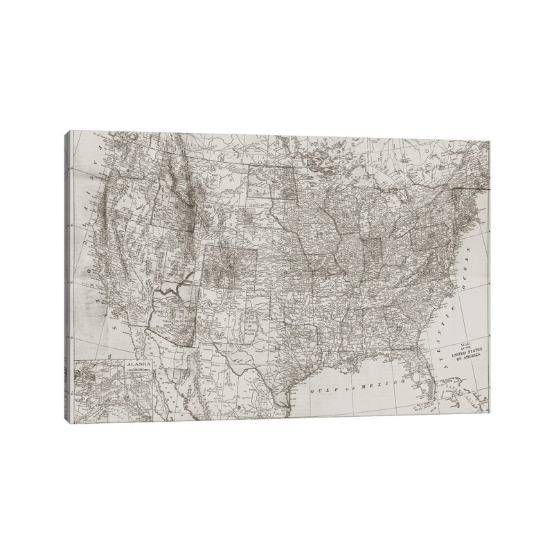 Carte naturelle des États-Unis, H 18 po x l 26 po x P 1,5 po