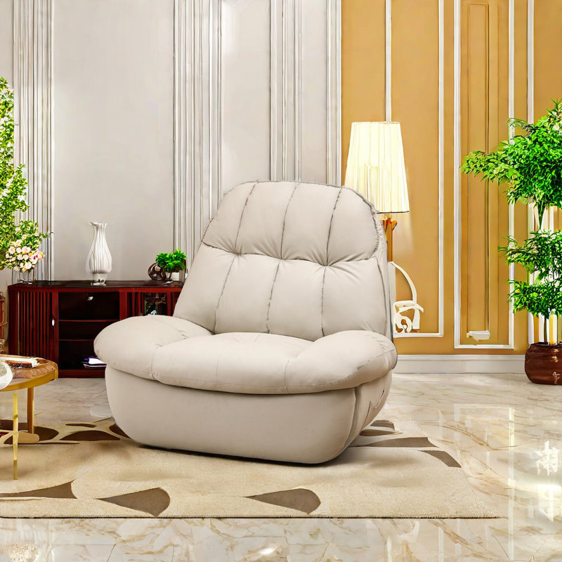 Stain-Resistant Recliner With Wide Footrest Swivel Recliner, Green