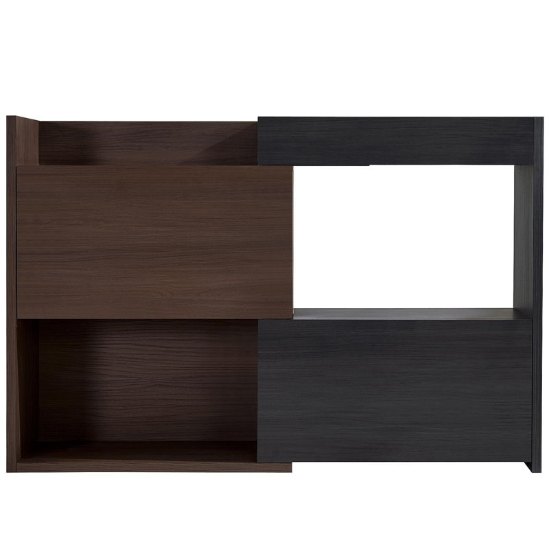 32.5''-58.8''W 40''H Multifuctional Storage Cabinet, Buffet Sideboard Cabinet With Drawer, Corner Cabinet For 44''H Window Decor, Livingroom, Hallway, Entryway, Kitchen & Office  - Black & Walnut