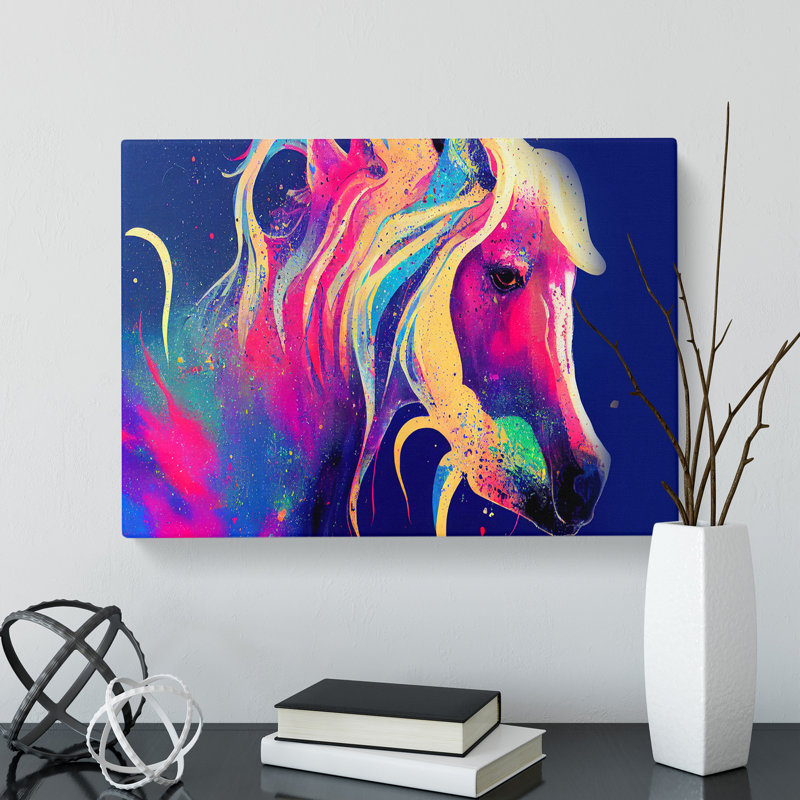 XXX-H1022-WF-4761X Horse Splash Vol.2 - Wrapped Canvas Print, 35cm H x 50cm W x 3cm D