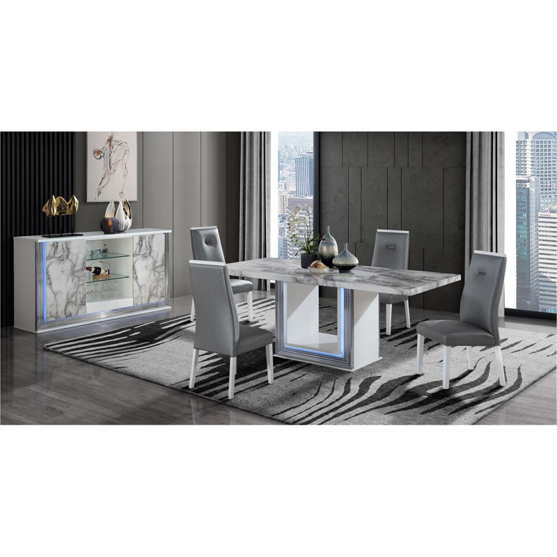 Buffet lune blanche en marbre