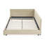 Structure de lit capitonnée rembourrée, structure de canapé-lit avec dossier et accoudoirs confortables, lit pour chambre à coucher, salon, velours-1602039036