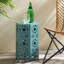 Table d'appoint 12 po - Tubes en fer craquelé bleu sarcelle, conception moderne et découpée légère, pour patio et espace de vie Aucun assemblage requis-1978501228