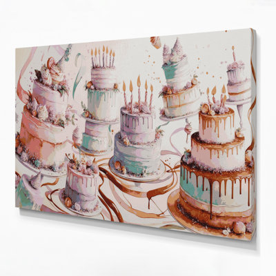Desserts, gâteau d'anniversaire, toile grise