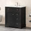 Meuble-lavabo 30 po avec comptoir d'évier, meuble-lavabo avec porte et deux tiroirs, planches en panneau de fibres à densité moyenne, bois massif