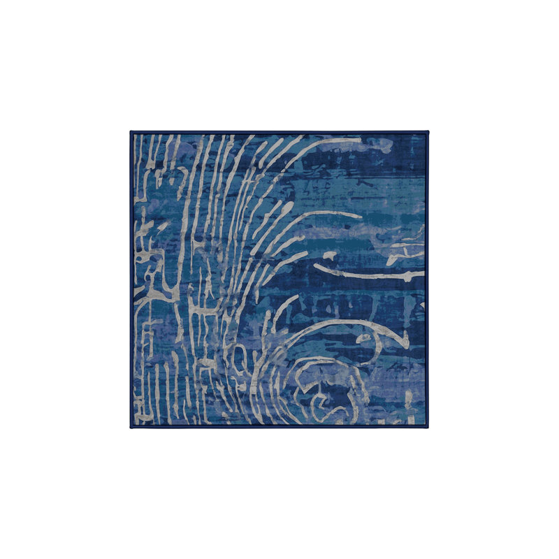 Machine Washable Gray Area Rug, Square 8'