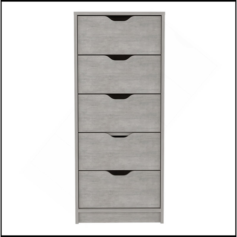Commode Kamran, chambre à coucher, gris béton, Gris