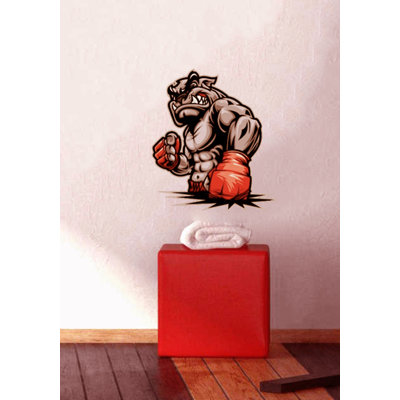 Décalcomanie murale boxe polygonale gym