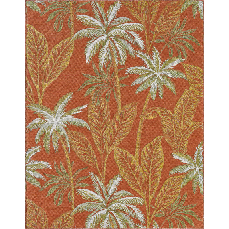 Dahlia Paradise Machine Woven Performance Area Rug - Ivory/Rust - 7'10" x 10', 7'10" x 10'