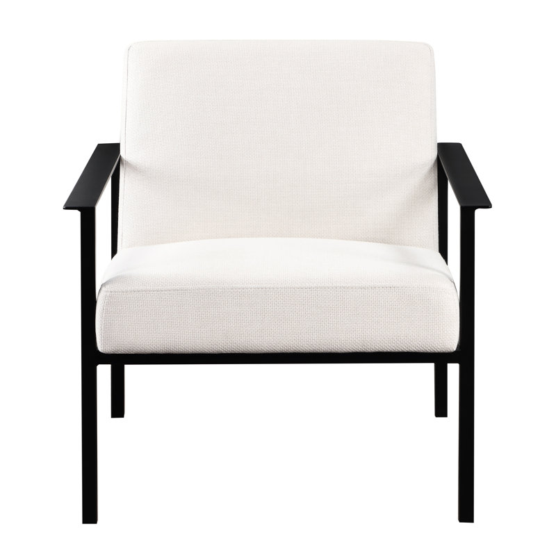 Chaise confortable en avoine avec fabrication en métal rouille et rembourrage en mousse de style blanc