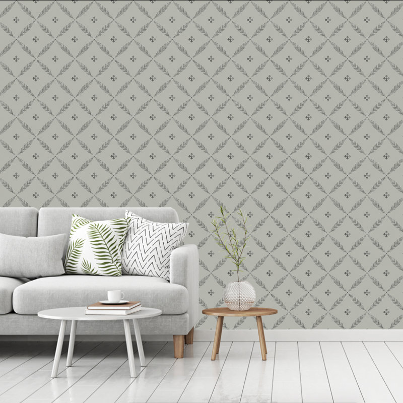 Asbury 10.05m x 53cm Matte Wallpaper Roll, Grey