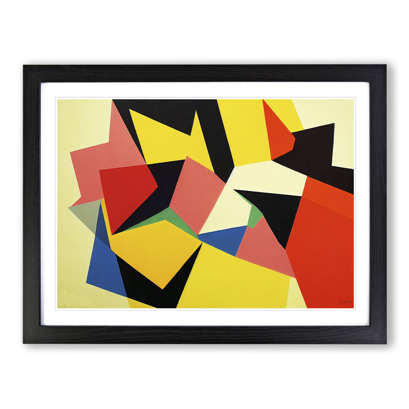 Magnificent Modern Abstract - Single Picture Frame Print, Black, 46cm H x 64cm W x 2cm D