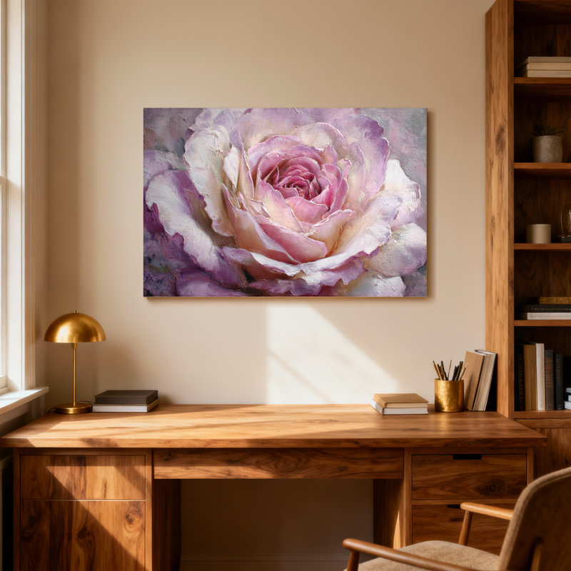 «Plants & Flowers Soft Rose Rose», reproduction d'art sur toile Z251224084240944166, H 32 po x l 48 po