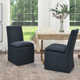 Keaton 21" Wide Modern No Assembly Upholstered Linen Side Dining Chair with Casters