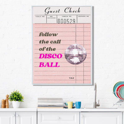 «Follow The Call Of The Disco Ball Check» - Décoration murale de cuisine