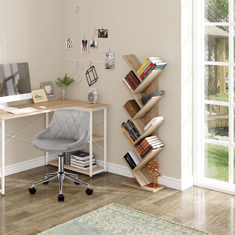 Leftera 40cm W Geometric Bookcase, Brown