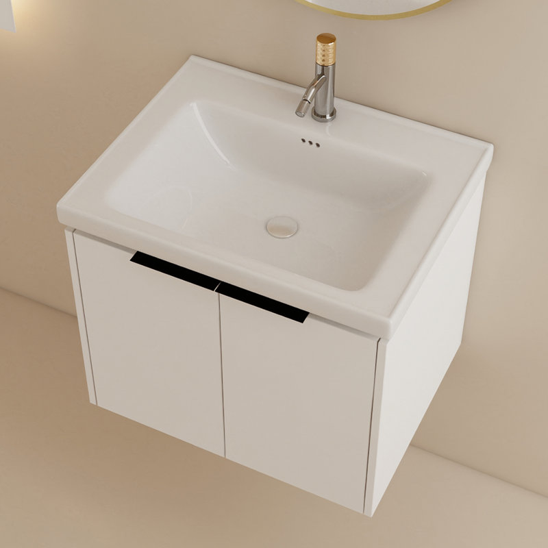 Meuble-lavabo simple mural avec plateau en céramique 23,8 po Shoji