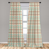 Abstract Semi-Sheer Rod Pocket Curtain Panels