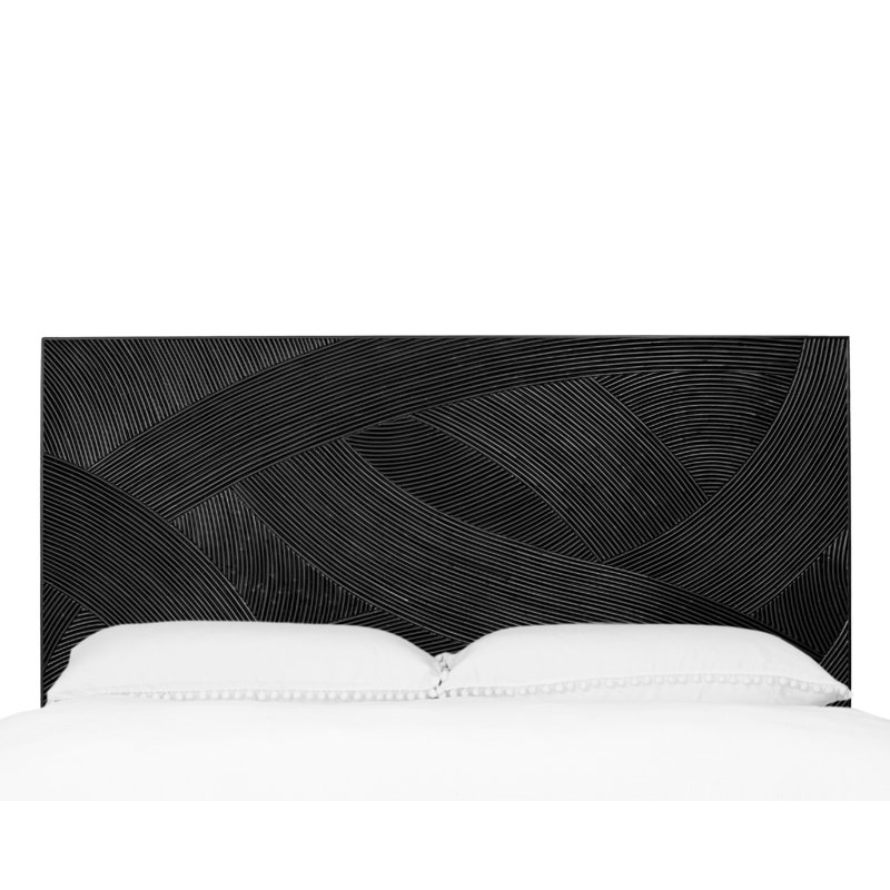 Swirl Rattan Headboard, King, Black