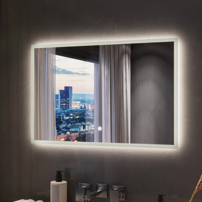DeerValley 36'' W x 24'' H Smart Anti-Fog Bathroom Mirror with Memory Function, Dimmable 3-Color LED