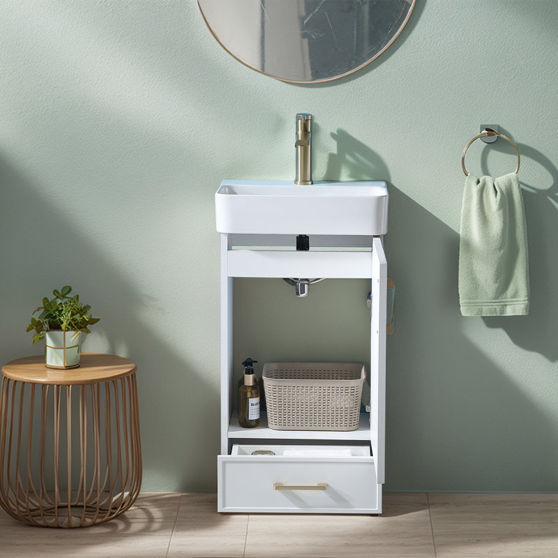 Ensemble de meuble-lavabo simple blanc 18 po